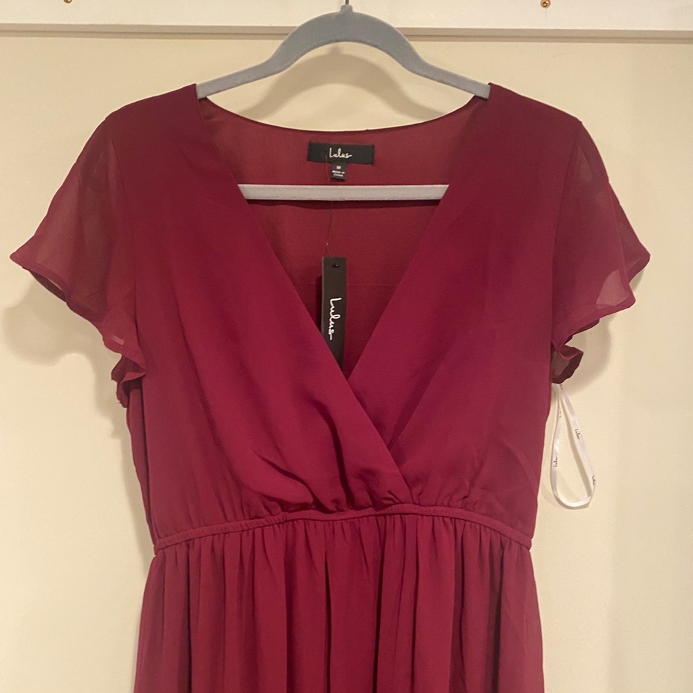 Lost in the Moment Burgundy Maxi Dress (Medium)